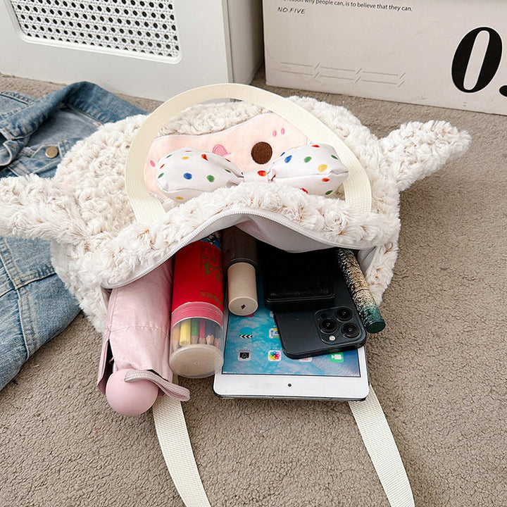 Plush Backpack with Cute Lamb Design Kalsten