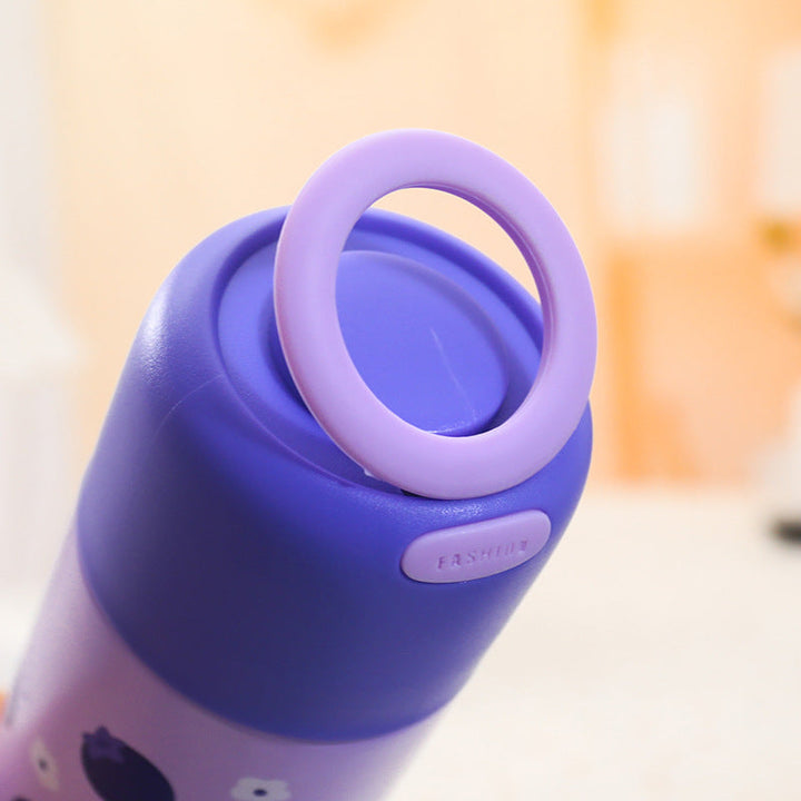 Women's Insulated Water Bottle with Fruity Design and Ergonomic Carry Handle Kalsten