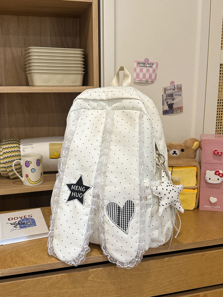 Decorative Lace-Trimmed School Backpack