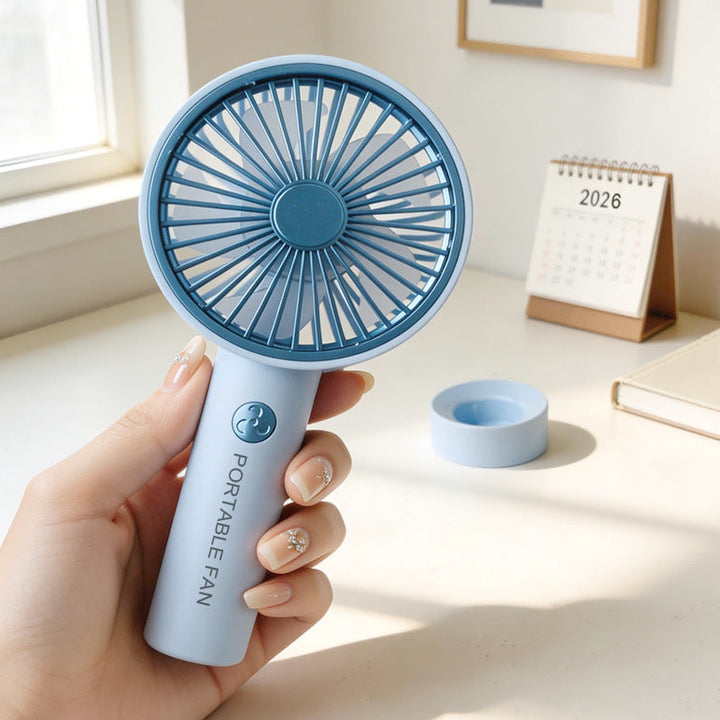 Unisex nan compact rechargeable handheld fan with USB charging function and removable stand Kalsten