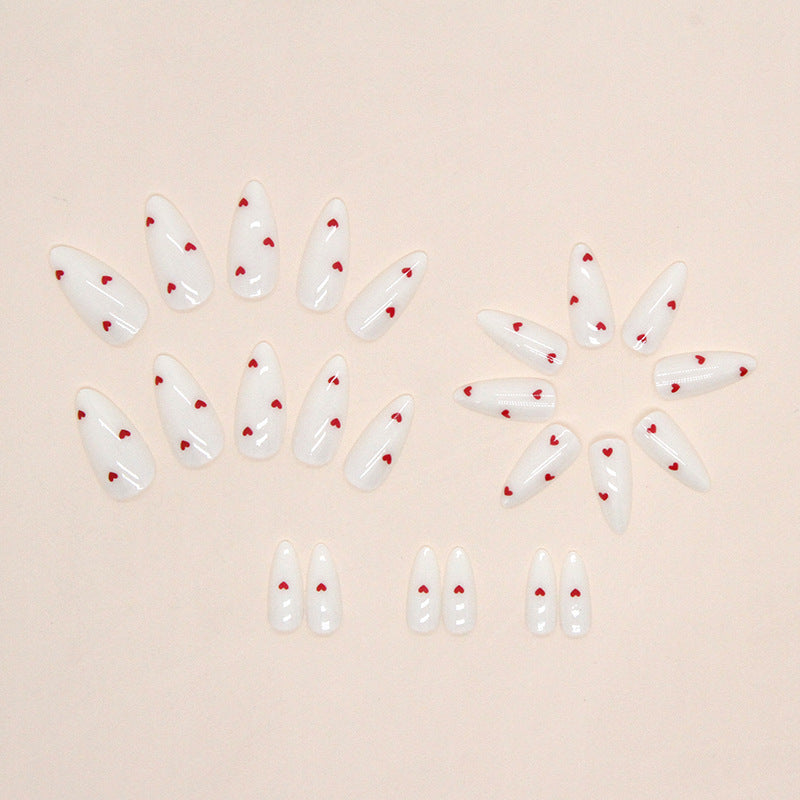 Heart-Embellished Press-On Nail Designs Kalsten