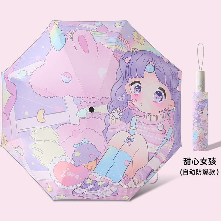 Ladies Folding Umbrella with Animal Motifs Kalsten