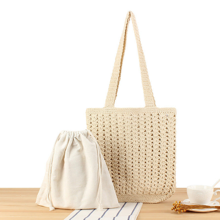 Braided Shopper Bag with Practical Inner Pouch Kalsten