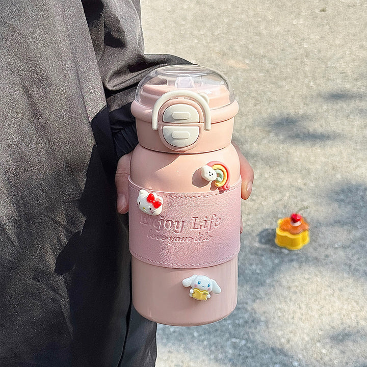 Ladies multifunctional drinking bottle with creative silicone elements Kalsten