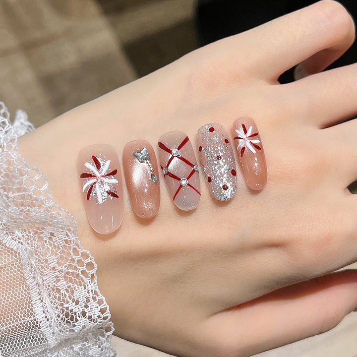 Premium Rhinestone-Embellished Nail Art Extensions Kalsten