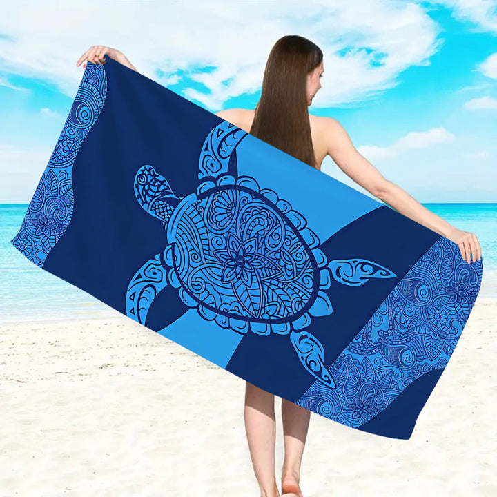 Microfiber beach towel with exclusive turtle motif Kalsten