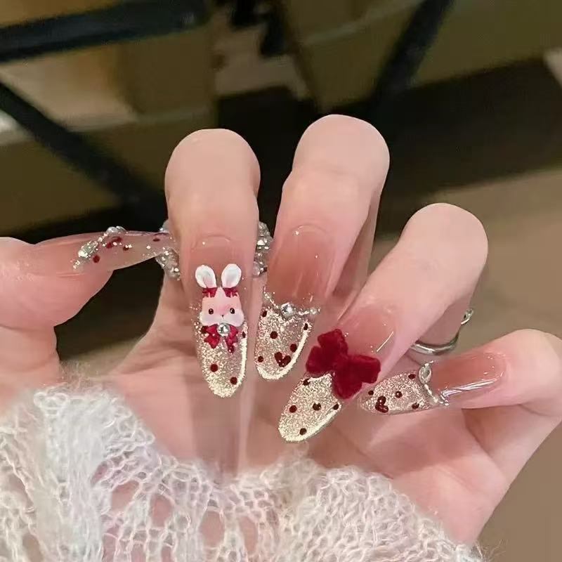 Premium Rhinestone-Embellished Nail Art Extensions Kalsten