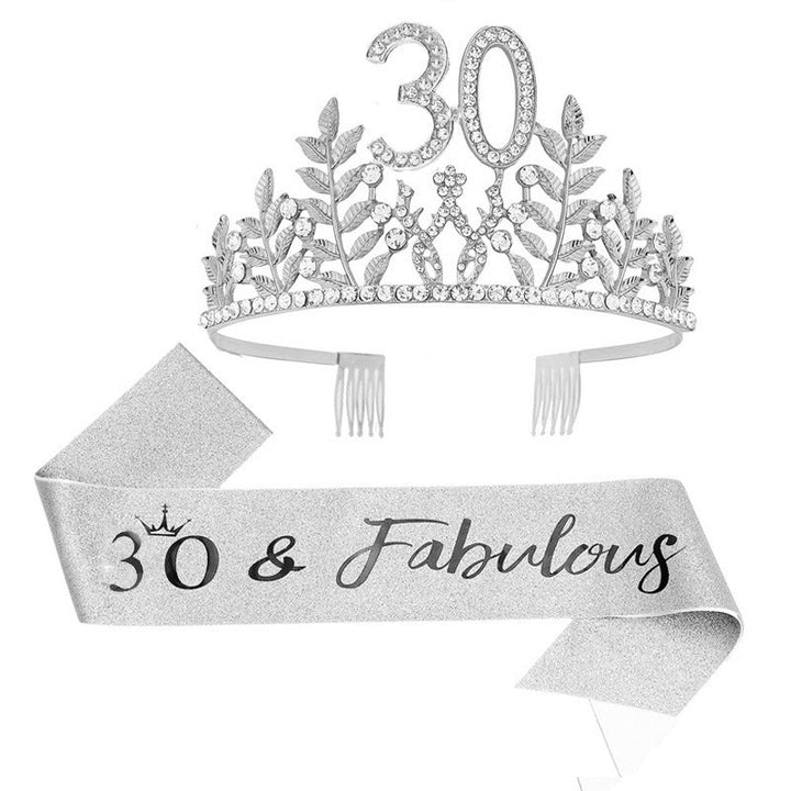 Women's Glamorous Birthday Crown with Shining Rhinestones Kalsten
