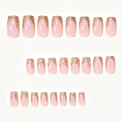 Elegant Gold Foil Acrylic Nail Art Set Acalora