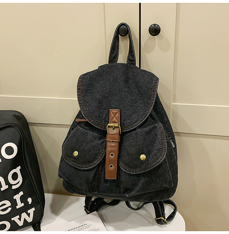 Casual Denim School Backpack