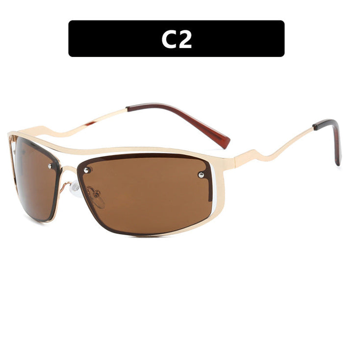 Women’s futuristic sunglasses with an elegant metal frame and high-transparent lenses Kalsten