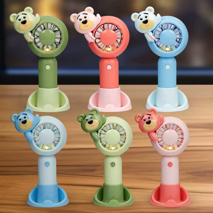 Unisex Portable Handheld Fan with Animal Design and LED Light Function Kalsten