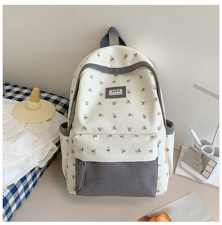 Floral Print Casual School Backpack