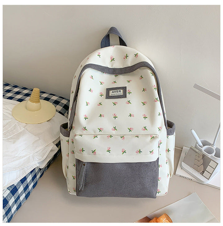 Floral Print Casual School Backpack