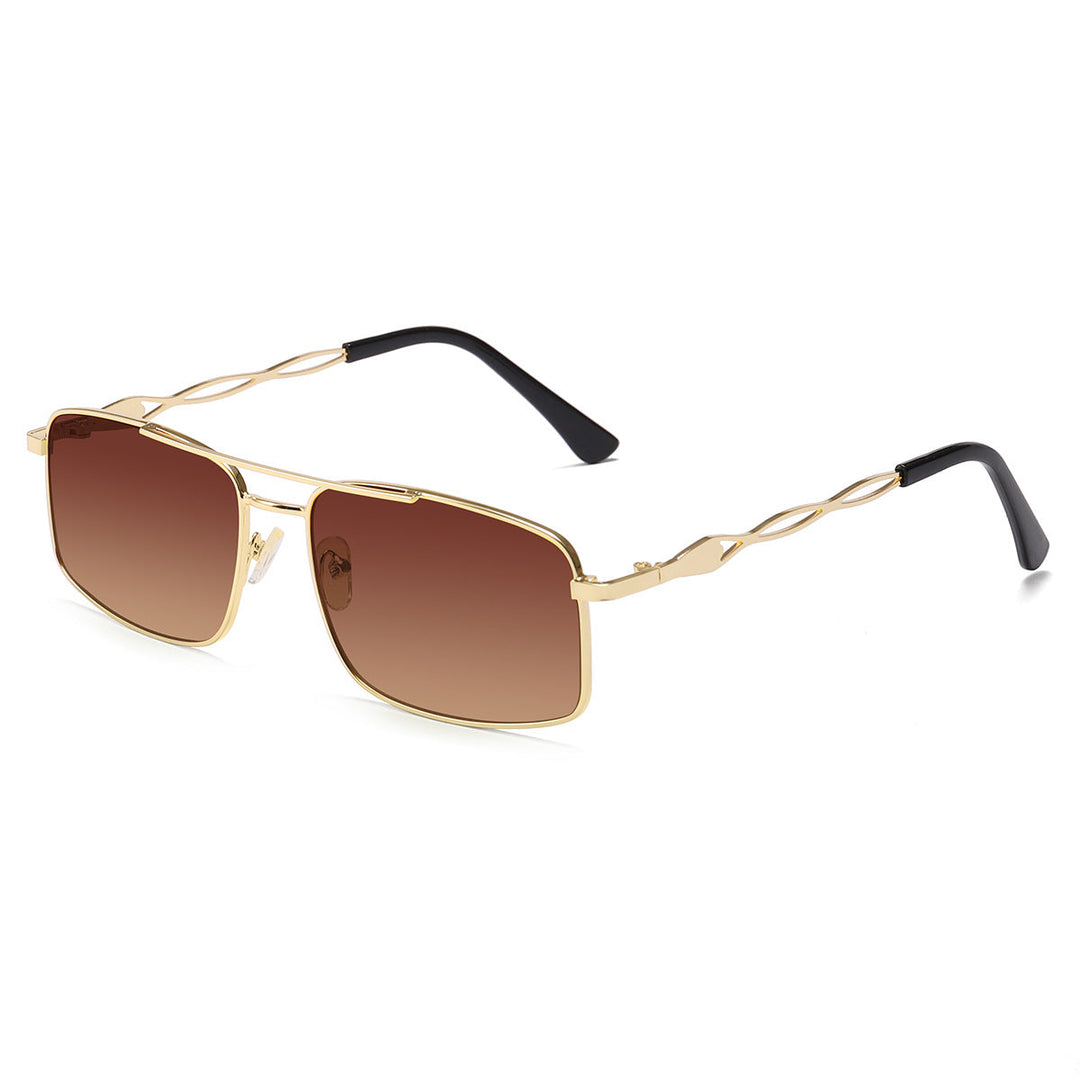 Women's sunglasses with trendy rectangular frame and yellow lenses Kalsten