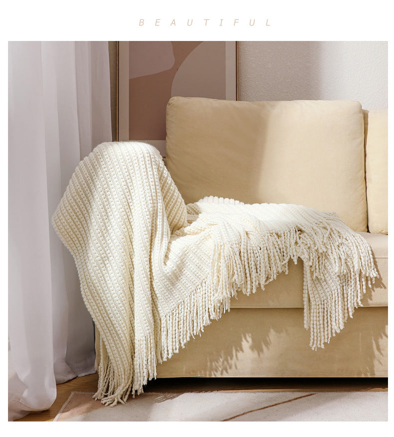 Unisex Knitted Cozy Throw Blanket