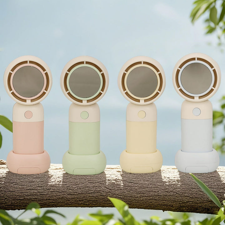 Women Portable Handheld Fan with Mirror Kalsten