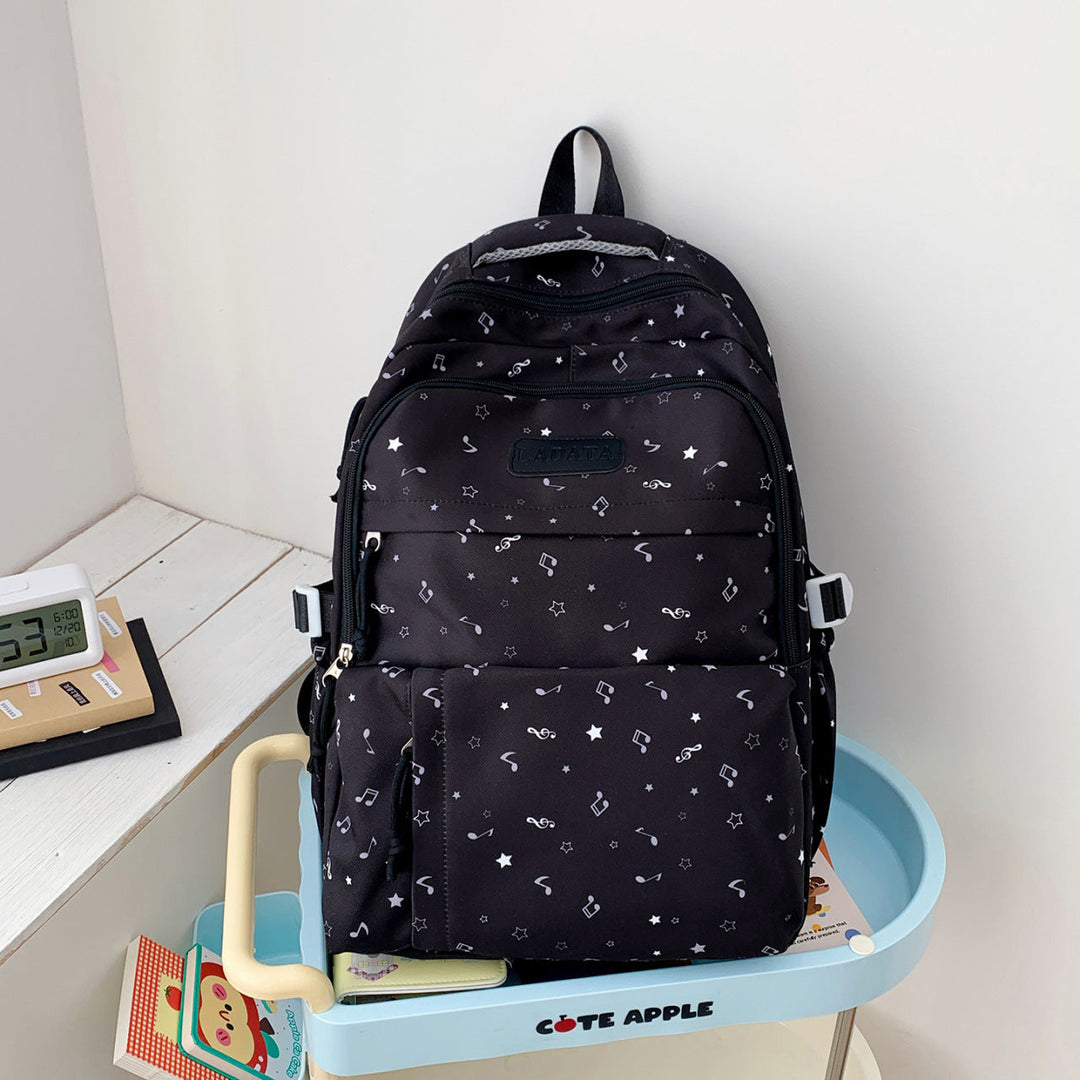 Trendy Music-Themed School Backpack