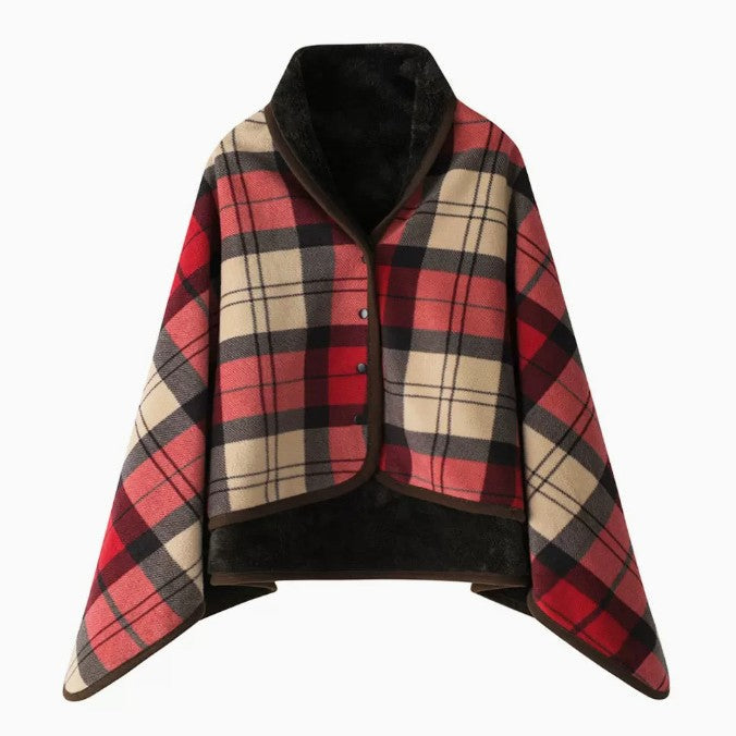 Women Comfortable Throw Blanket with Checkered Pattern Kalsten