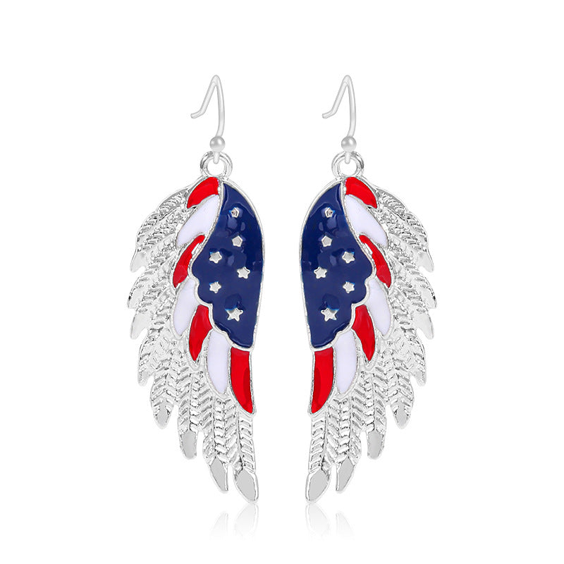 Women's long multi-layer star drop earrings with crystal embellishments and rhodium-plated alloy Kalsten