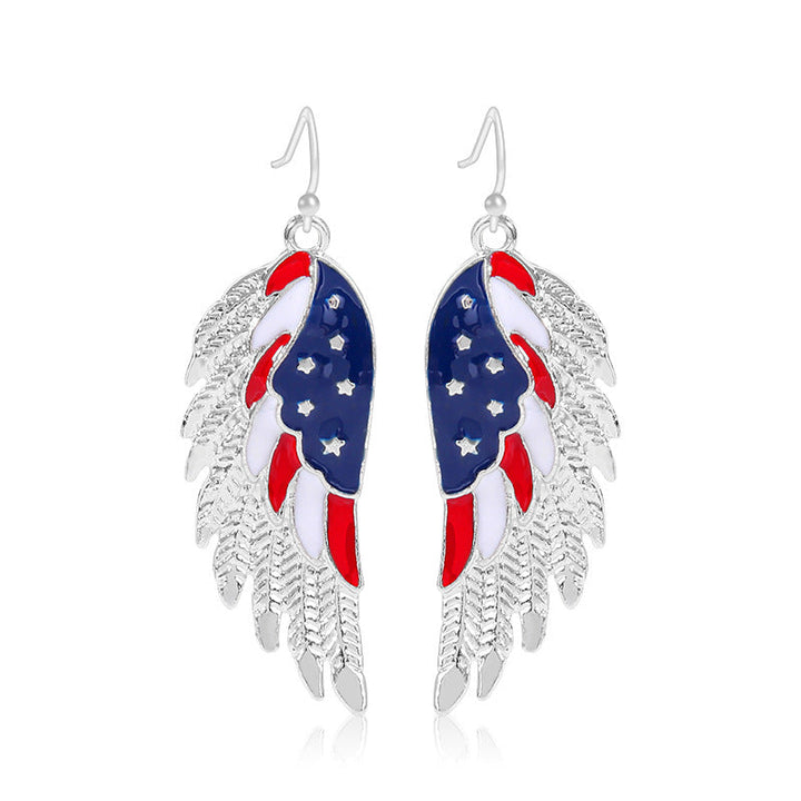 Women's long multi-layer star drop earrings with crystal embellishments and rhodium-plated alloy Kalsten