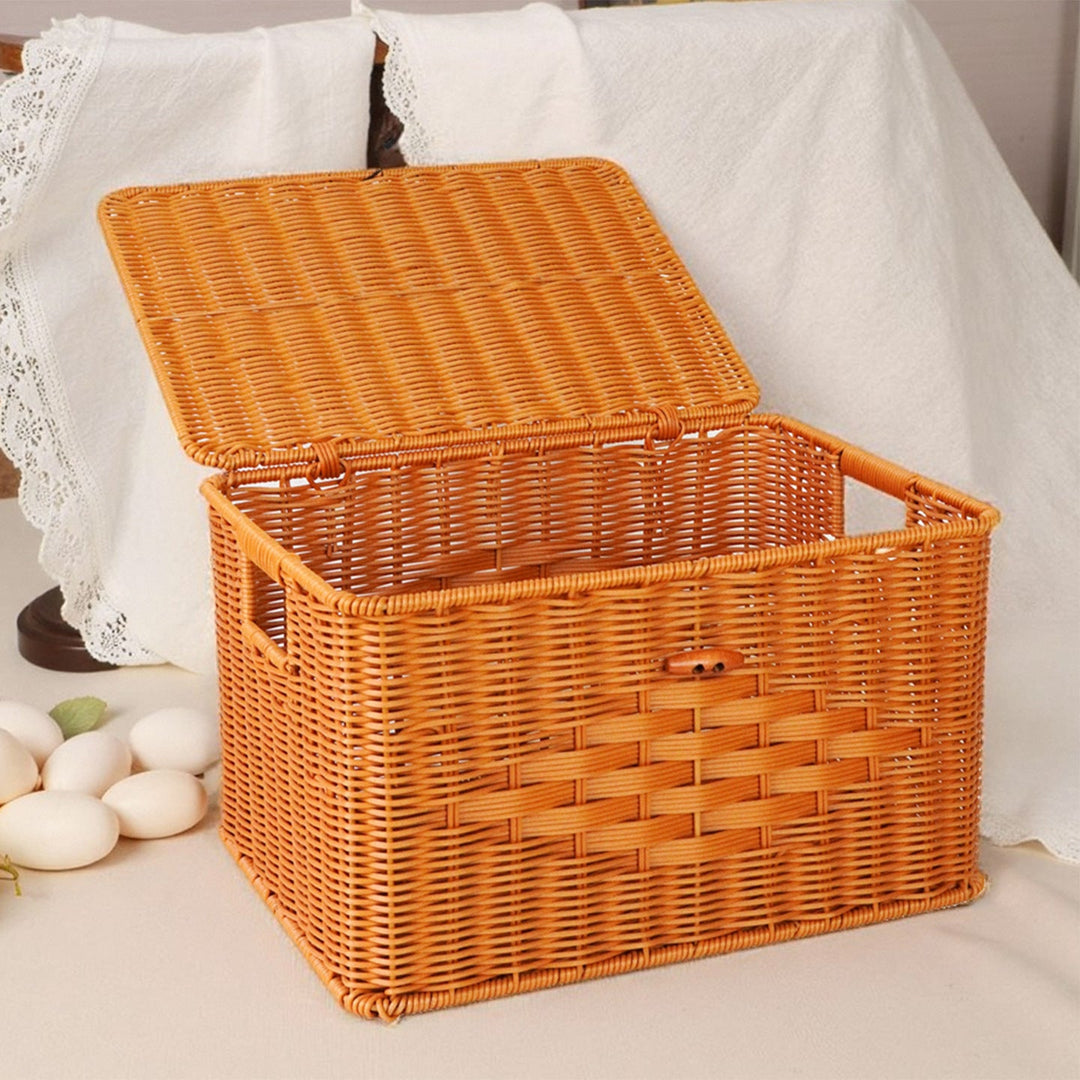 Ladies Handcrafted Storage Basket with Lid and Handle Kalsten