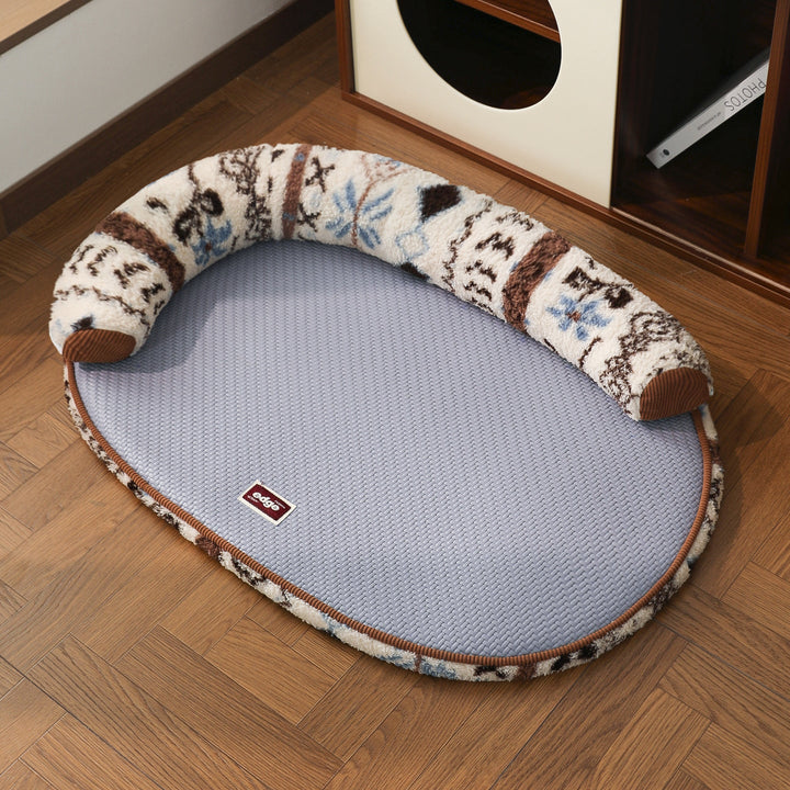 Unisex nan cooling orthopedic cat bed with neck roll Kalsten