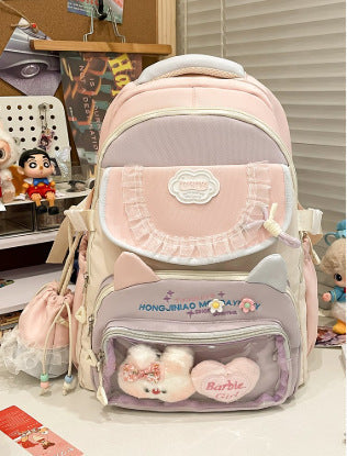 Cute Animal-Themed Transparent School Backpack