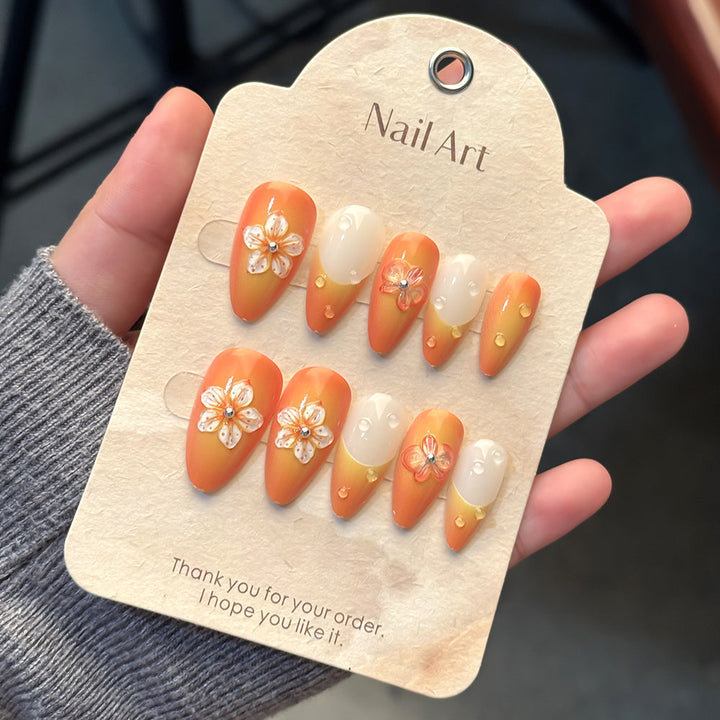 Floral-Decorated Press-On Nail Set Kalsten