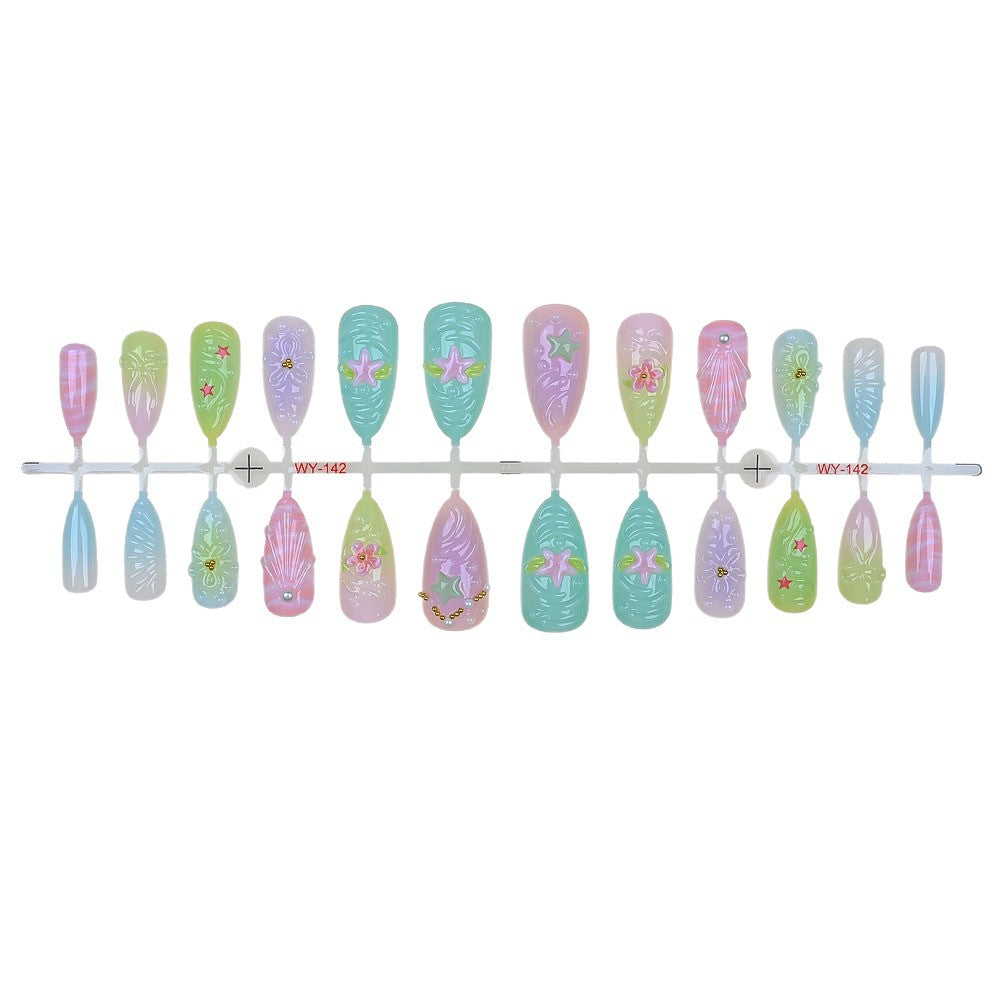 Artistic Nature-Inspired Press-On Nail Set Kalsten