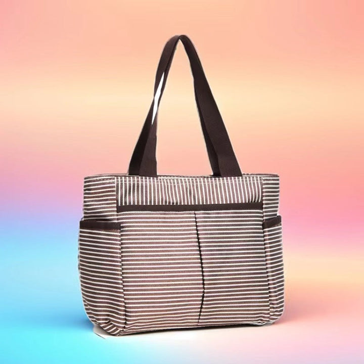 Stylish Striped Multi-Pocket Tote Bag Kalsten