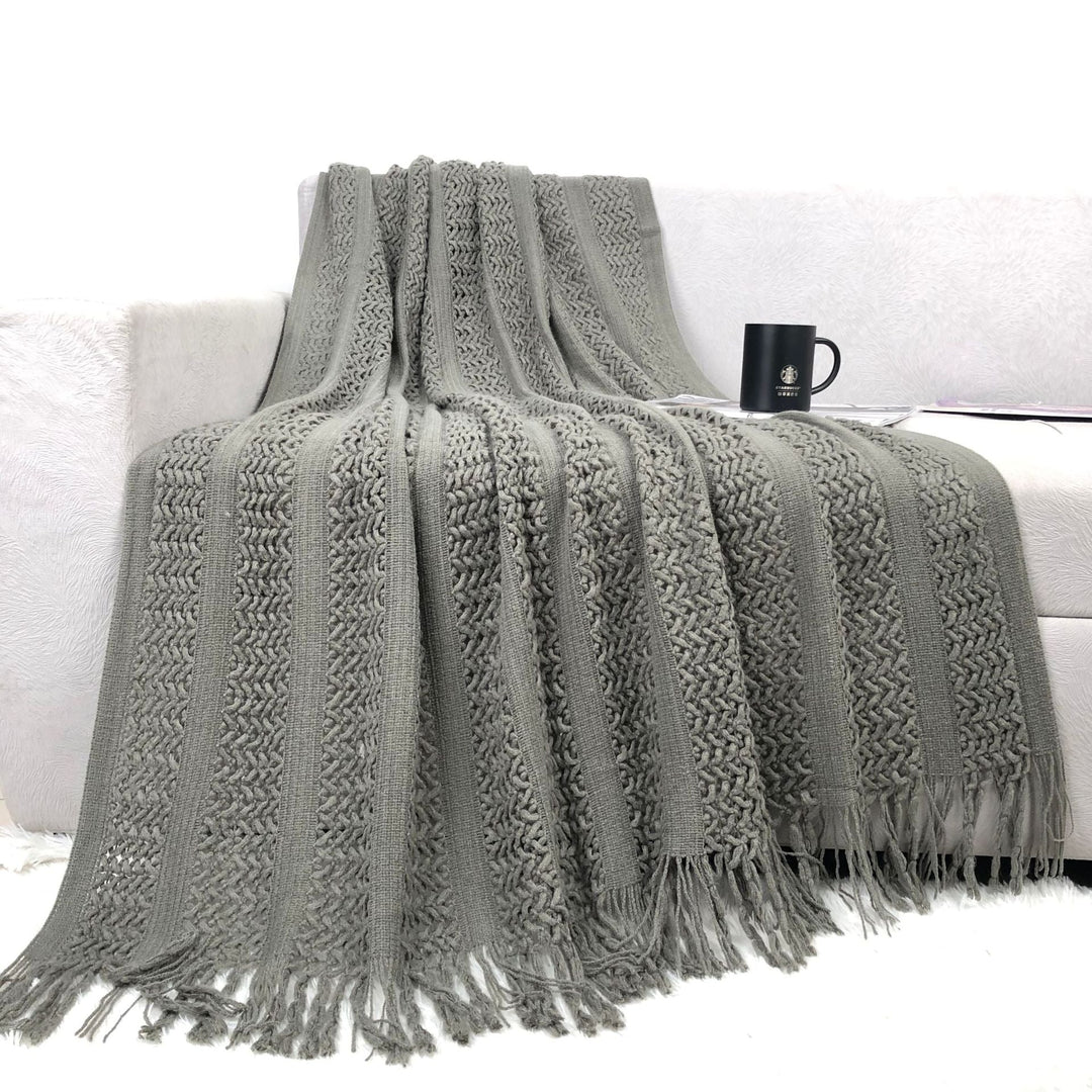 Textured Knit Throw Blanket Kalsten
