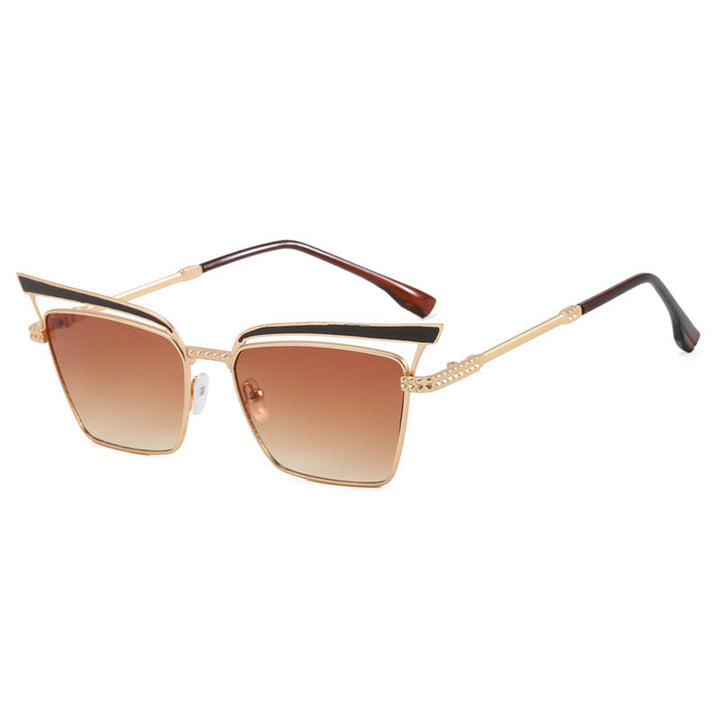 Women's square designer glasses with delicate metal frame Kalsten