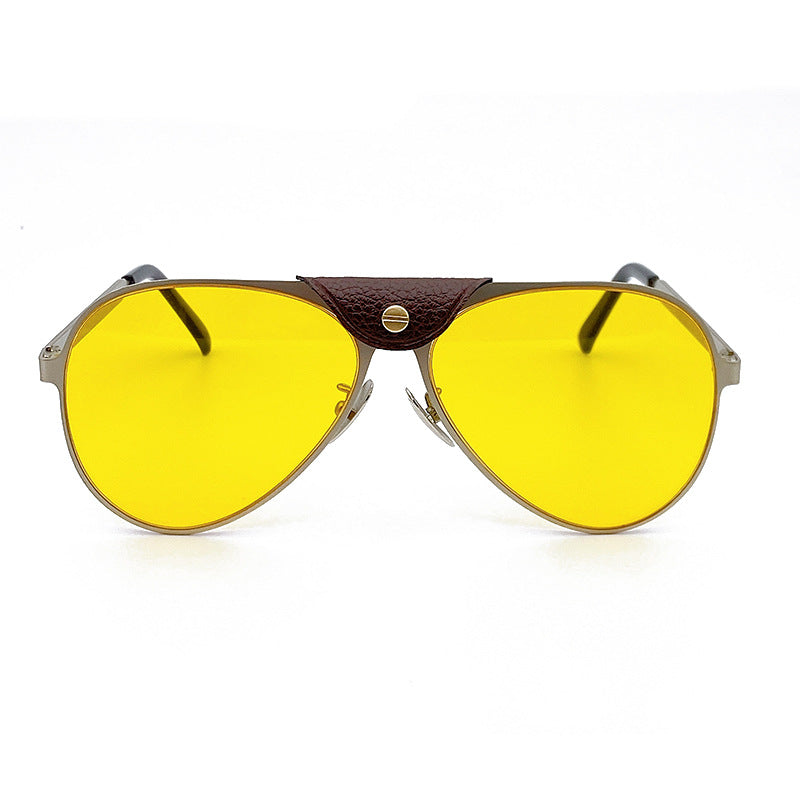 Retro Pilot Sunglasses with Blue Tinted Lenses Kalsten