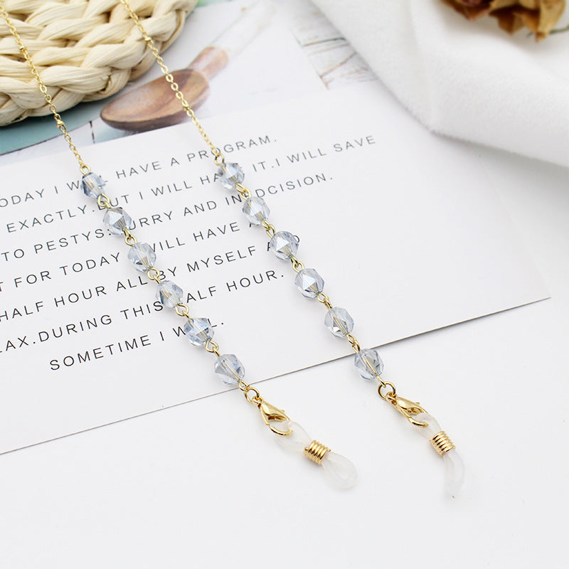 Crystal-Embellished Eyewear Chain Acalora
