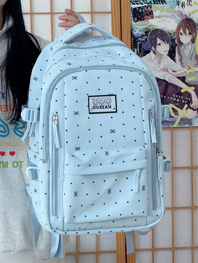 Multi-Compartment Geometric Patterned School Backpack