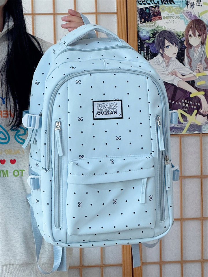 Multi-Compartment Geometric Patterned School Backpack