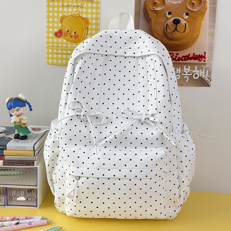 Casual Polka Dot Patterned School Backpack