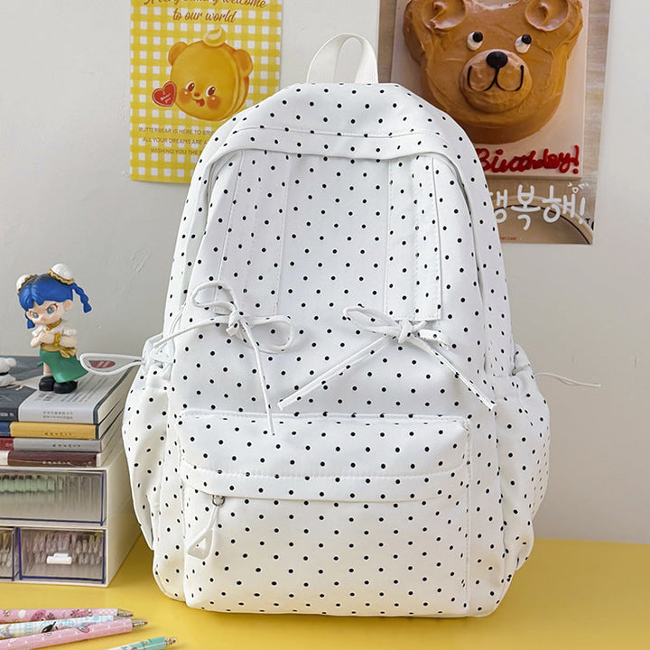 Casual Polka Dot Patterned School Backpack