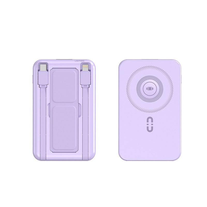 Portable power bank with integrated Qi charging function and magnetic connection Kalsten
