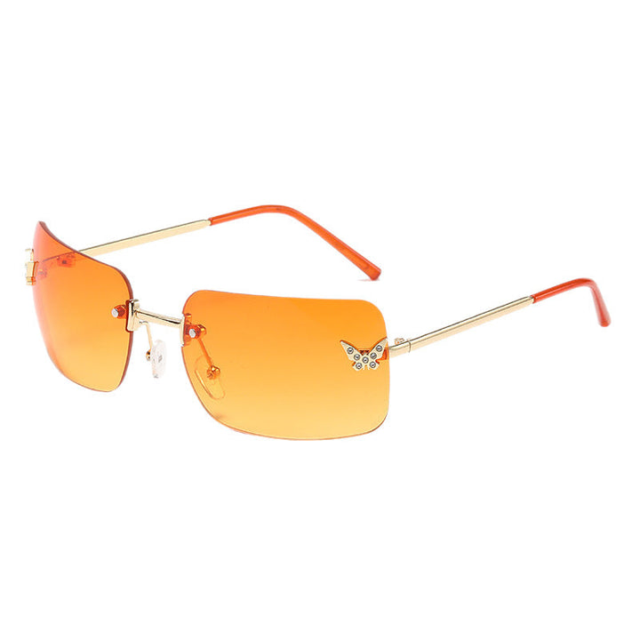 Women elegant oversized sunglasses with woven golden frame Kalsten