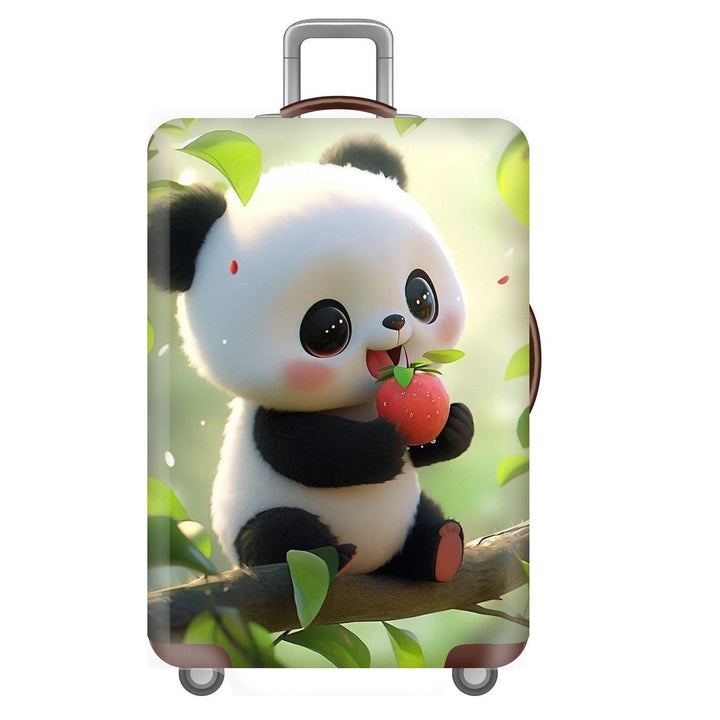 Unisex non-elastic suitcase cover for hard shell trolley with cute panda design, stretch protective cover with handle and wheel openings Kalsten