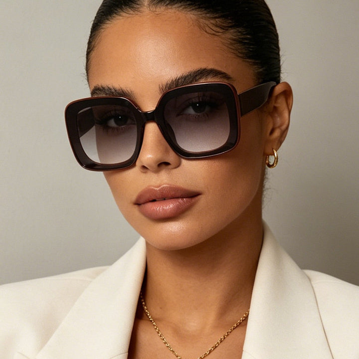 Women's square sunglasses with innovative transparent frame design Kalsten