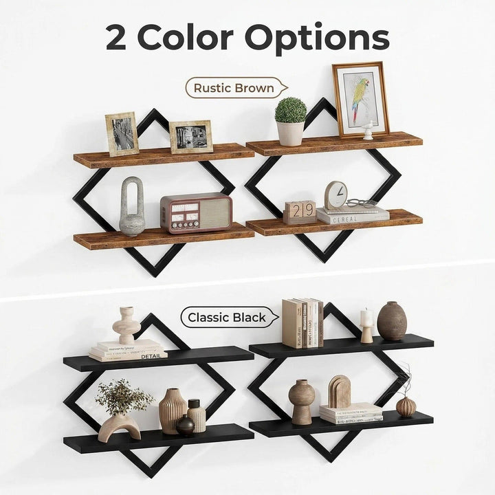 Wall shelf with modern zigzag design Kalsten