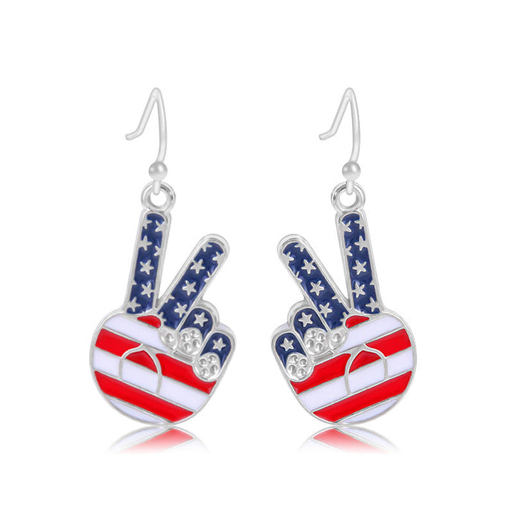 Women's long multi-layer star drop earrings with crystal embellishments and rhodium-plated alloy Kalsten