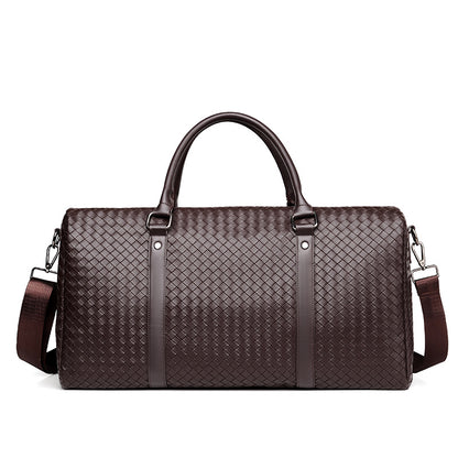 Woven Leather Travel Duffle Bag Acalora