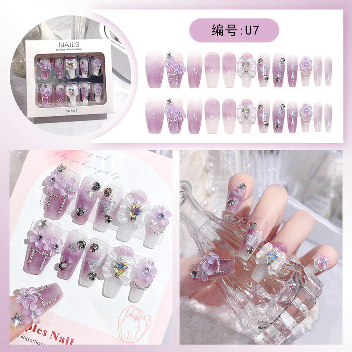 Decorative Floral Press-On Nail Tips Kalsten