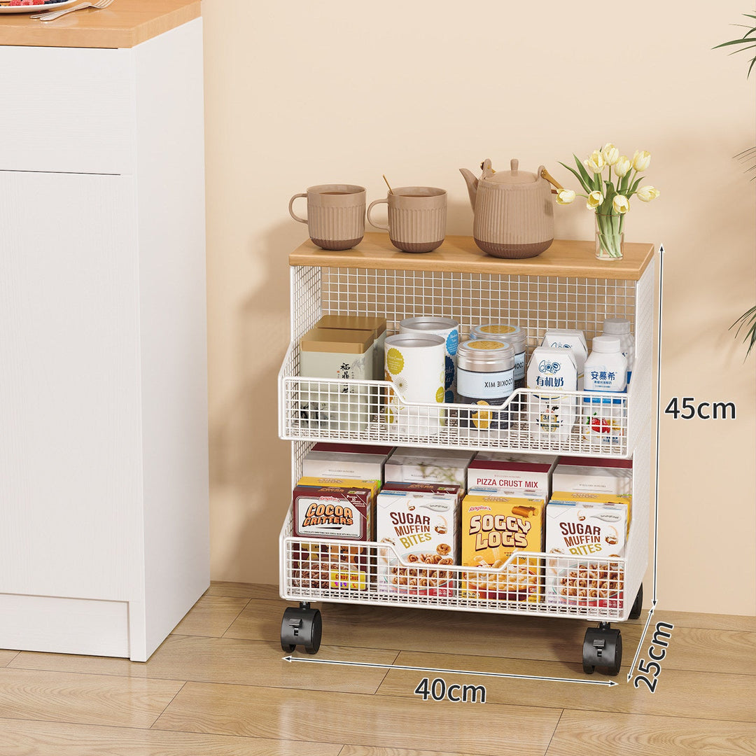 Multi-Tiered Rolling Kitchen Storage Rack Kalsten
