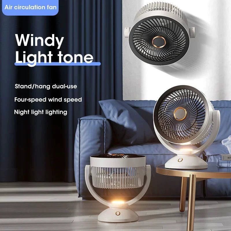 Unisex one size compact oscillating table fan with adjustable tilt angle, quiet brushless motor and USB charging Kalsten
