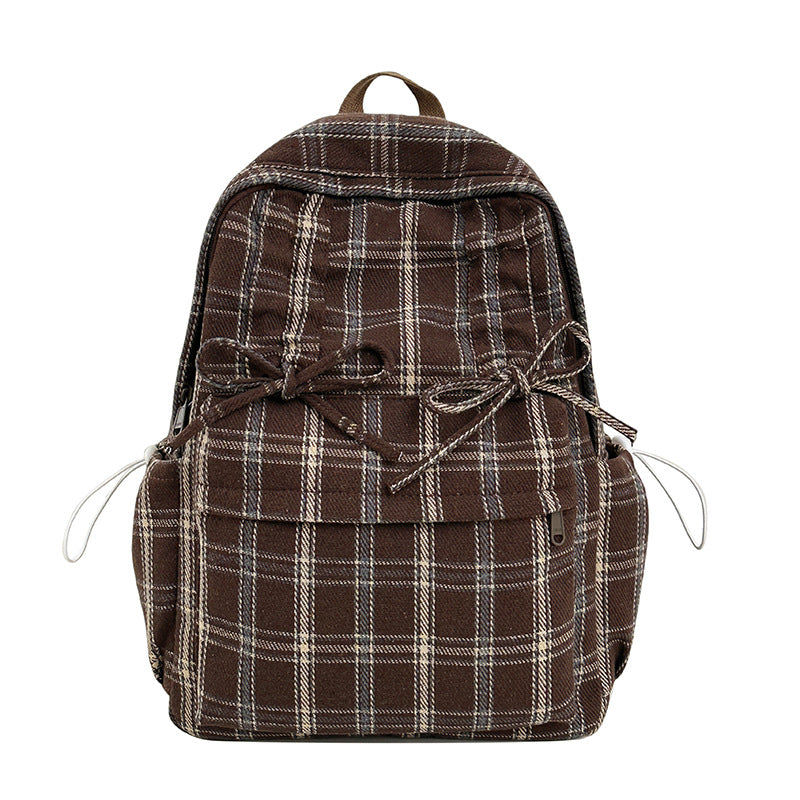 Checked Casual Drawstring Backpack kalsten